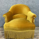 Pair of armchairs "toad" napoleon III era in Genoa velvet