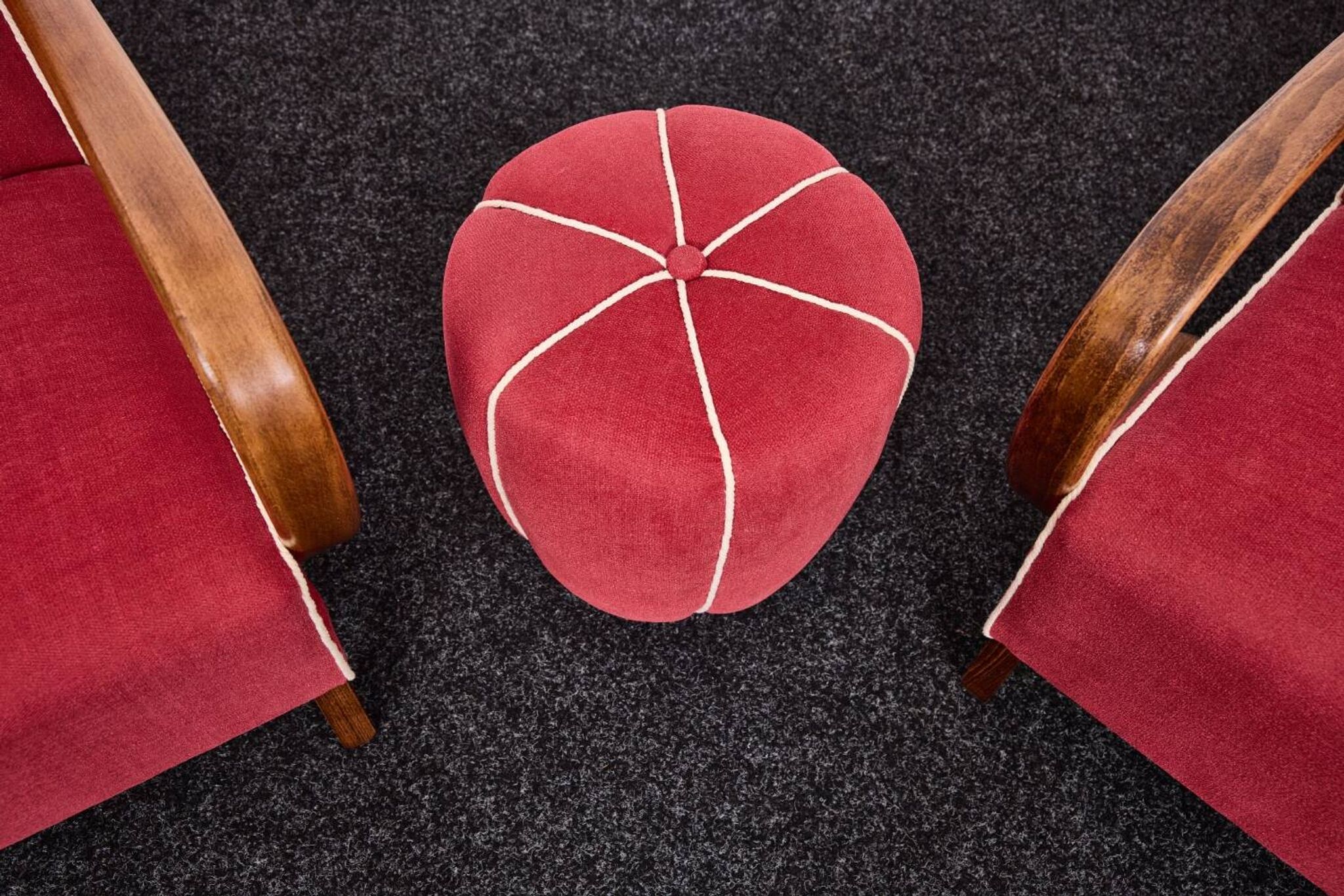Fauteuils et tabourets Art Déco Jindřich Halabala H-530 années 1940, Up Závody