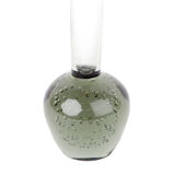 Vase soliflore murano pied verre bullé bleu/gris 1950