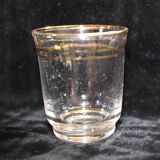 Ensemble 5 verres à liqueur avec filets dorés - Art Déco 1940 certifié