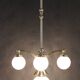 1930s Restored Brass Chandelier, Czechoslovakia