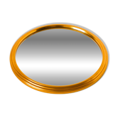 Small round mirror tray, gold, 1960