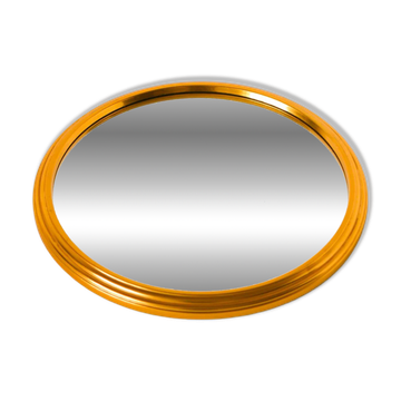 Plateau miroir rond doré, 1960