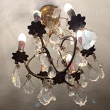 Ancient bronze chandelier 6 lights and tassels