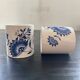 Paire de mugs décor floral bleu
