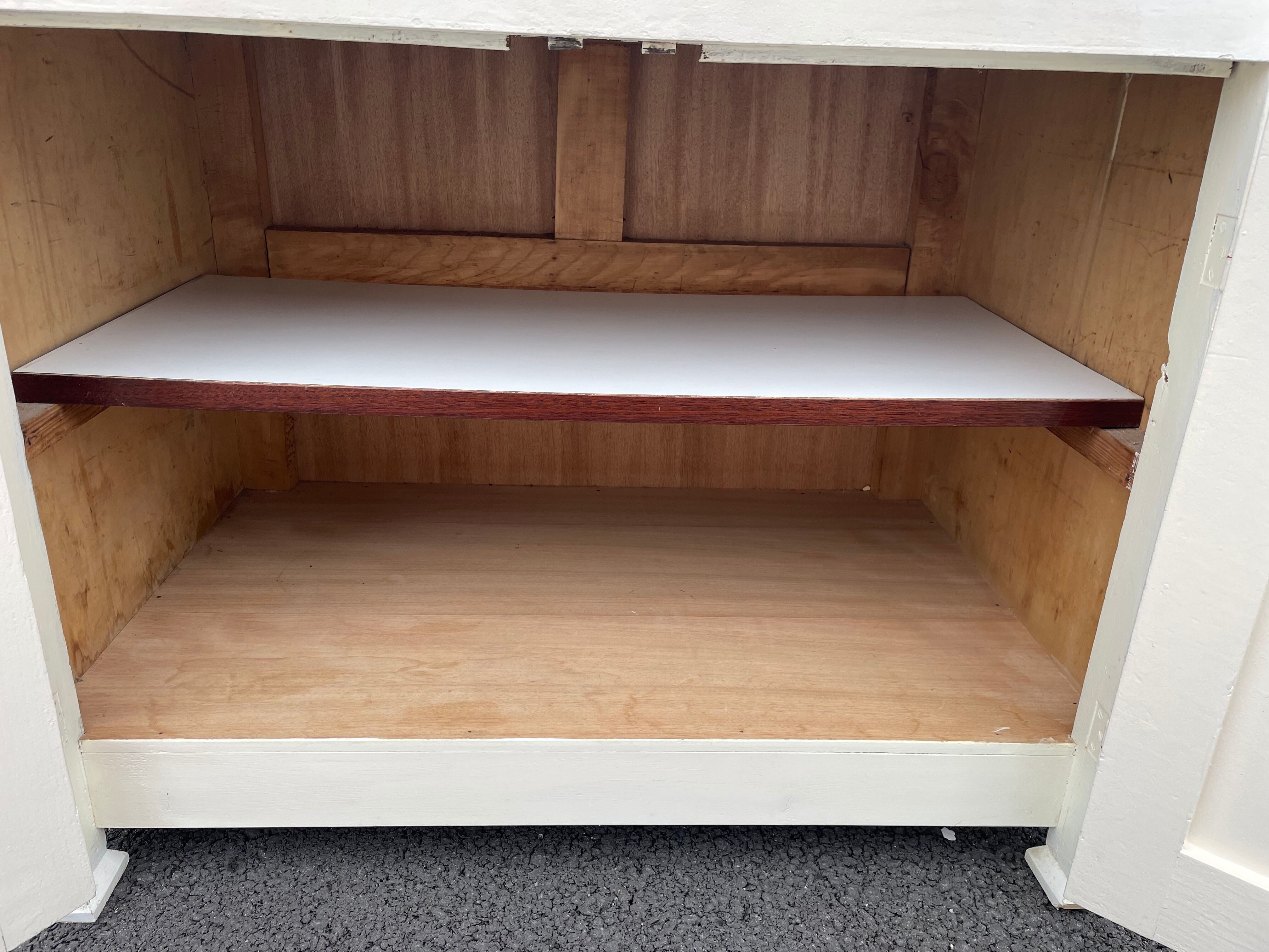 Moulded white sideboard