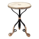Tripod gueridon in wrought iron with brass decorations and alabaster top - 1950s