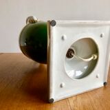 Green and gold ceramic amphora lamp foot