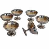 Set of 6 large ice cream cups, in 18/10 stainless steel (ref 17)