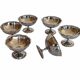 Set of 6 large ice cream cups, in 18/10 stainless steel (ref 17)