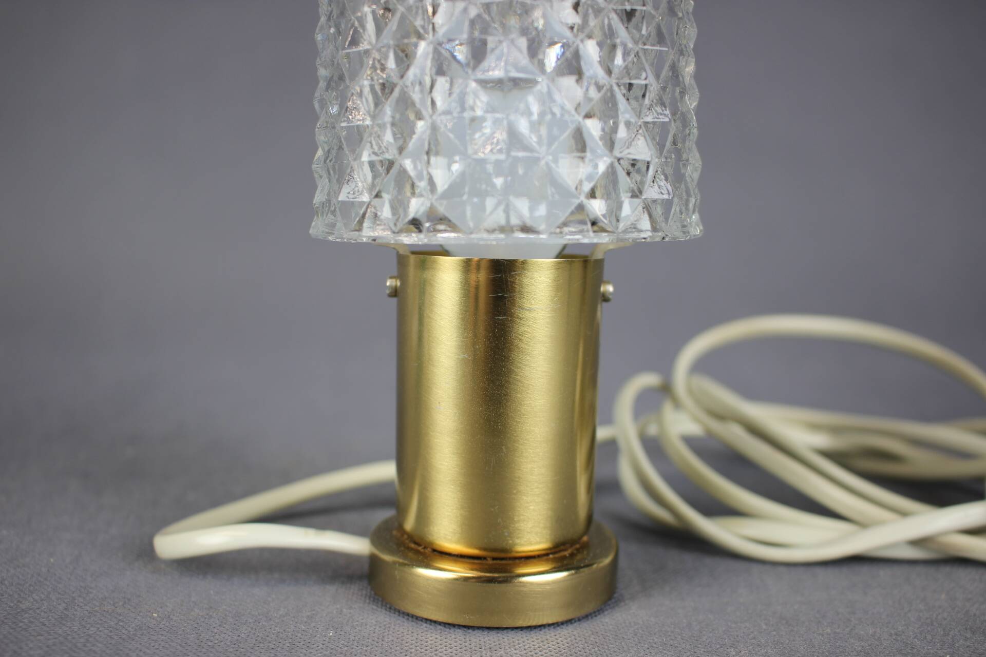 Glass Table Lamp by Kamenicky Senov, Czechoslovakia, 1970s