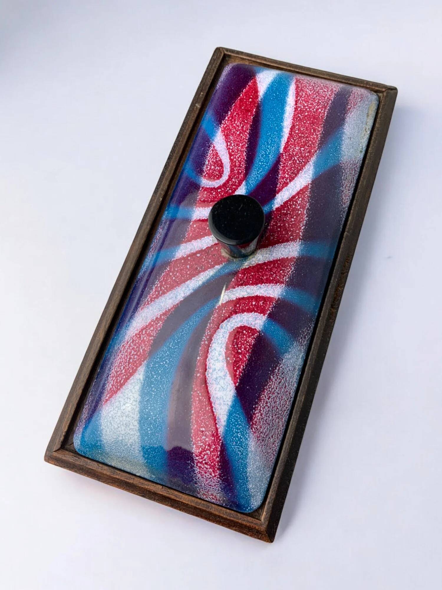 Modernist enamel vanity box by J. Capo Esmaltes, Spain, 1970s