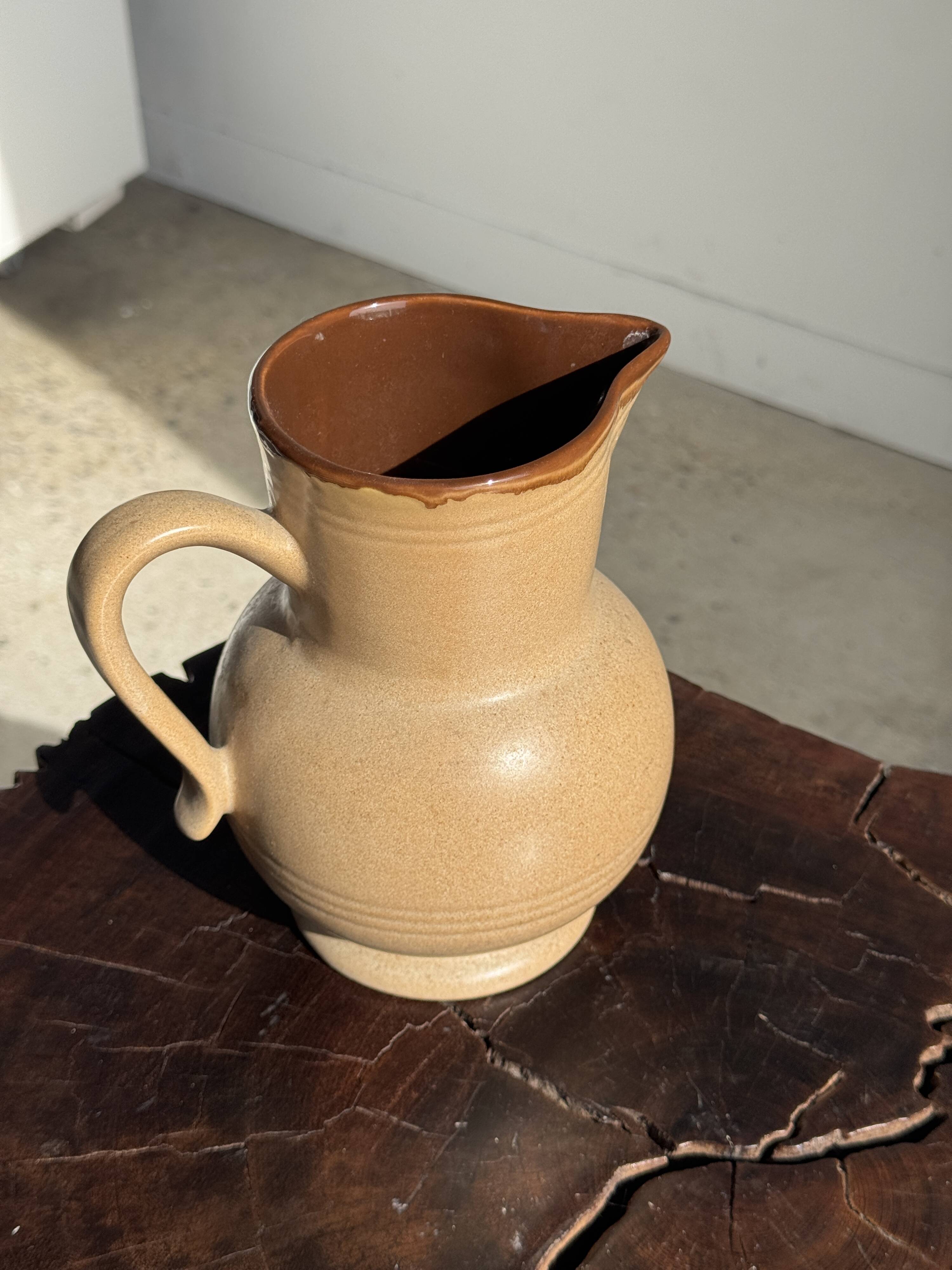 Vintage stoneware round carafe