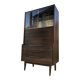 Vintage Scandinavian secretary in rosewood with drawers featuring fin-style handles.