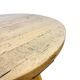 Rustic Solid Oak Coffee Table – Round Brutalist Style – Vintage European De