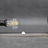 1930s Bauhaus tubular wall light, chrome & creamy glass, Czechoslovakia