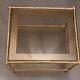 Nesting bamboo tables with gold-plated brass trim