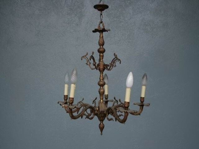 Chandelier in bronze 5 light rock