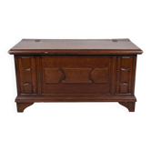 Coffre ancien en bois / malle de rangement à couvercle