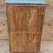 Art Deco glass-fronted bar cabinet in teak