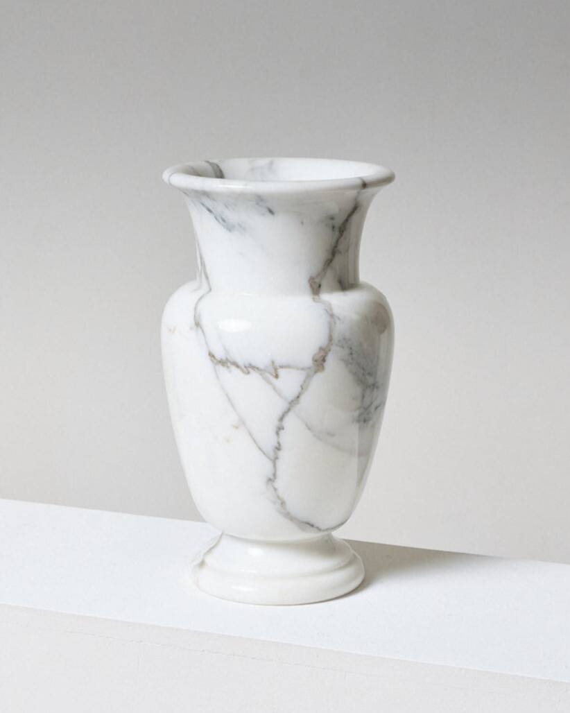 White carrara marble vase, 1970s