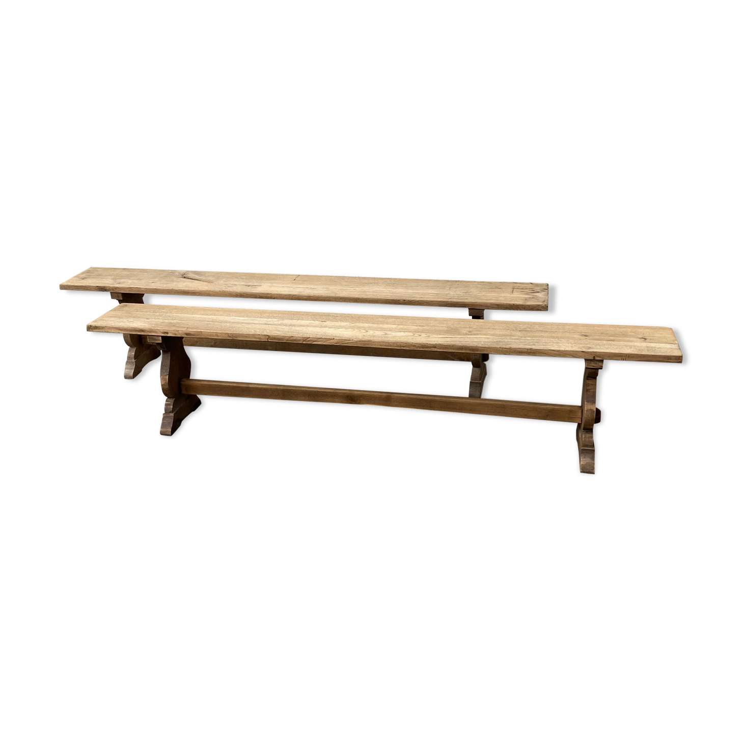 Pair of oak benches