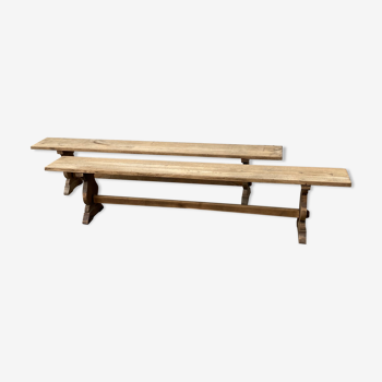 Pair of oak benches