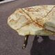 Coffee table in bronze brass and Fratelli Orsenigo marble