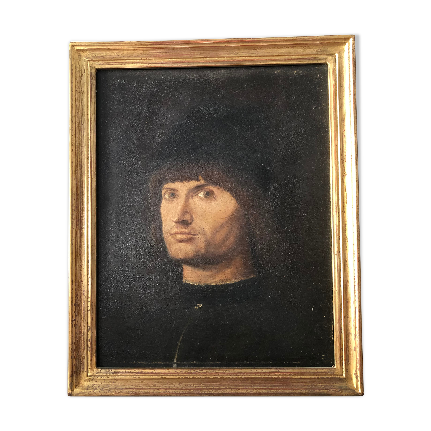 Portrait depicting Le Condottière, oil painting on wood.