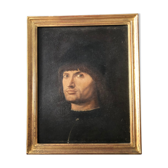 Portrait depicting Le Condottière, oil painting on wood.