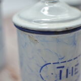 Set of 5 spice pots in enamelled sheet metal