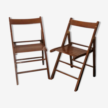 Paire de chaises pliantes vintages