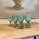 9 green molded glass glasses