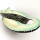 Sinuous Vintage Black, Yellow and Green Ceramic Centrepiece by Vibi, Italy