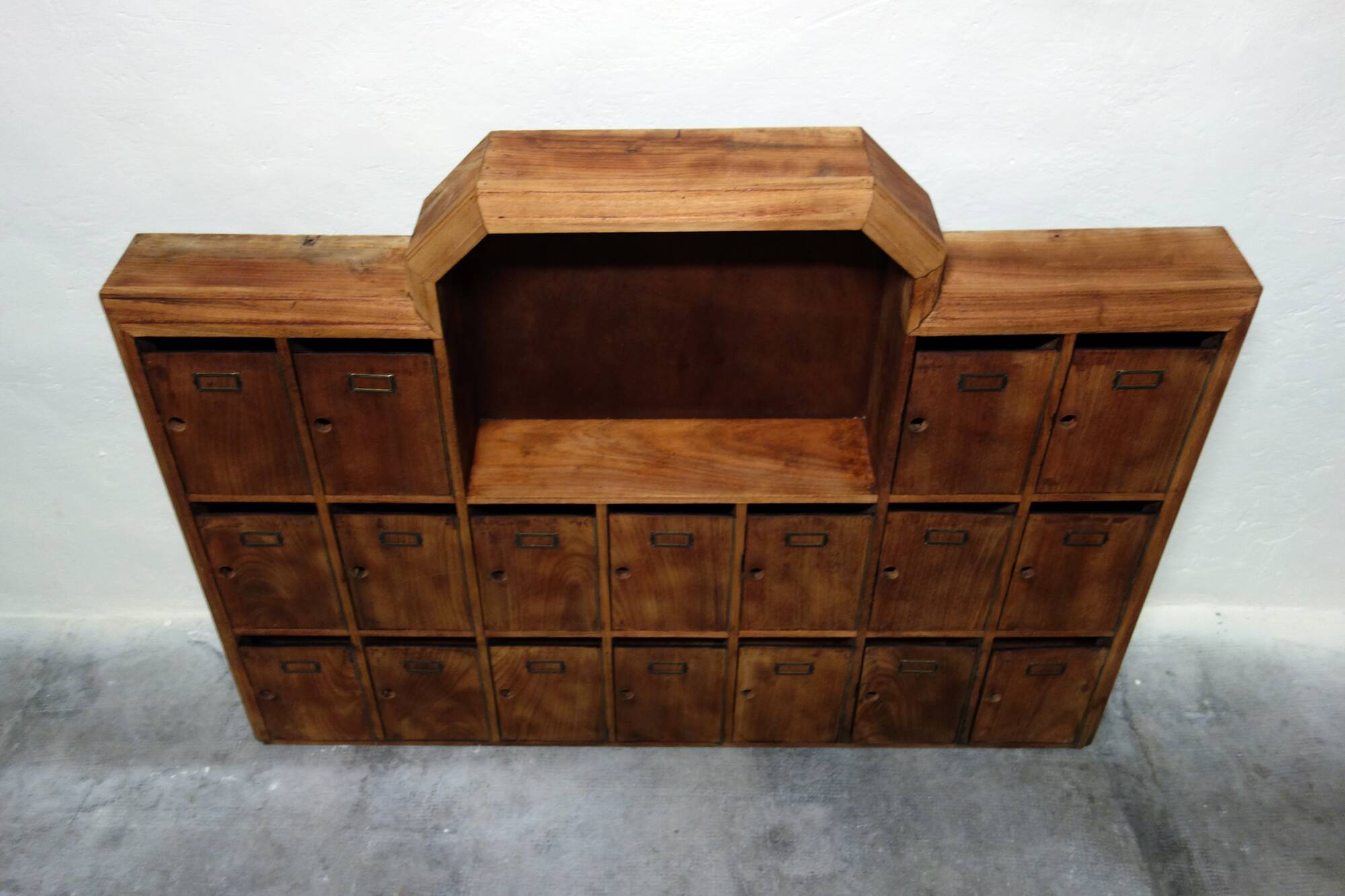 Large vintage wooden mailbox block