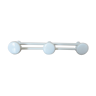 Coat rack 3 patères in white lacquered metal 70s