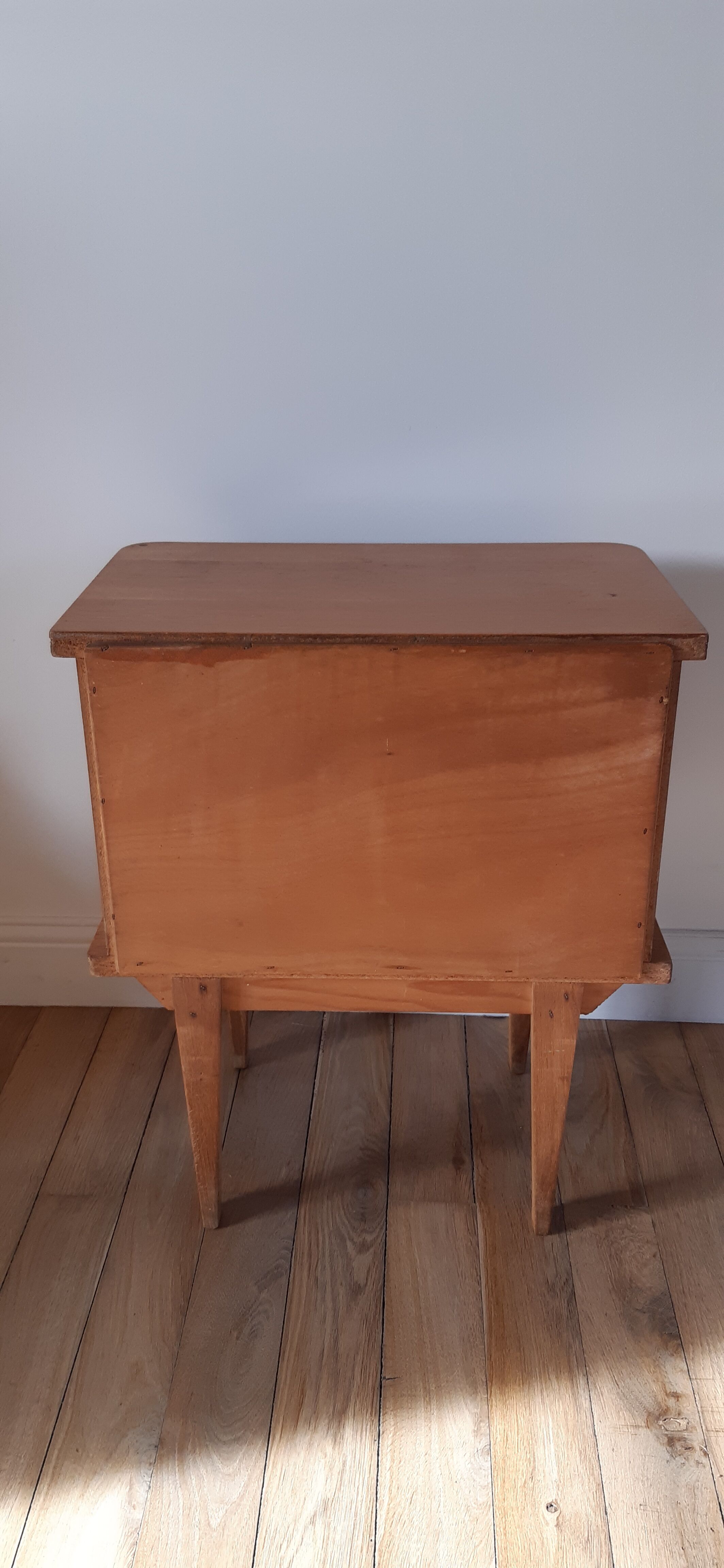 Scandinavian bedside oak compass feet 50-60s