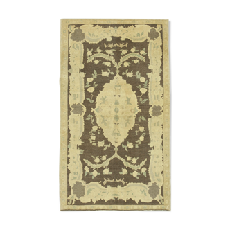 1970s handwoven decorative anatolian beige carpet 131 cm x 234 cm