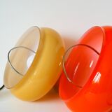 Suspension en opaline jaune avec arc en métal, Design, 1970
