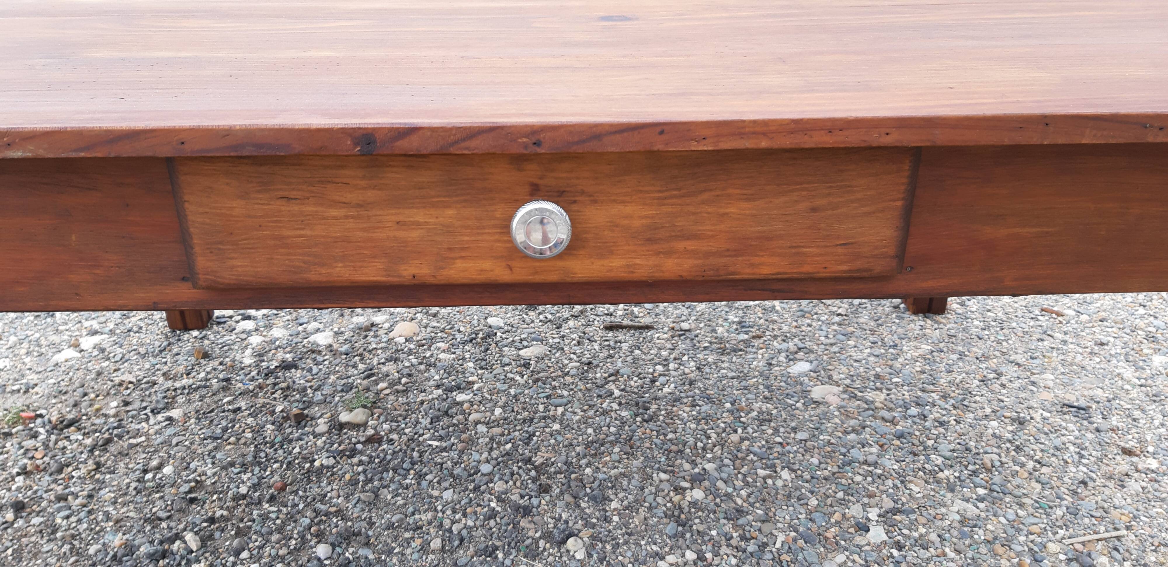 Table basse campagnarde en pin 1 tiroir