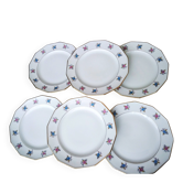 6 Assiettes plates en Porcelaine de Limoges