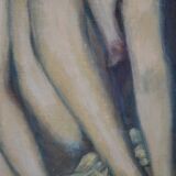 Jean Pesce ( 1926 ) peinture " nu à la jambe repliée " HSP