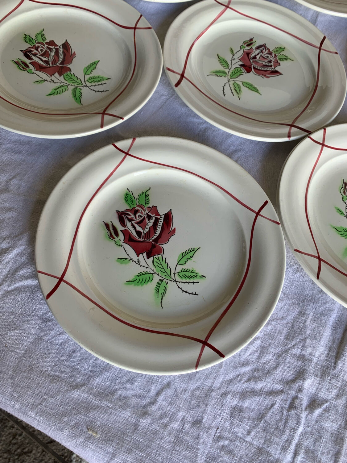 8 flat plates for starter-dessert - Saint-Amand - Model Dominique