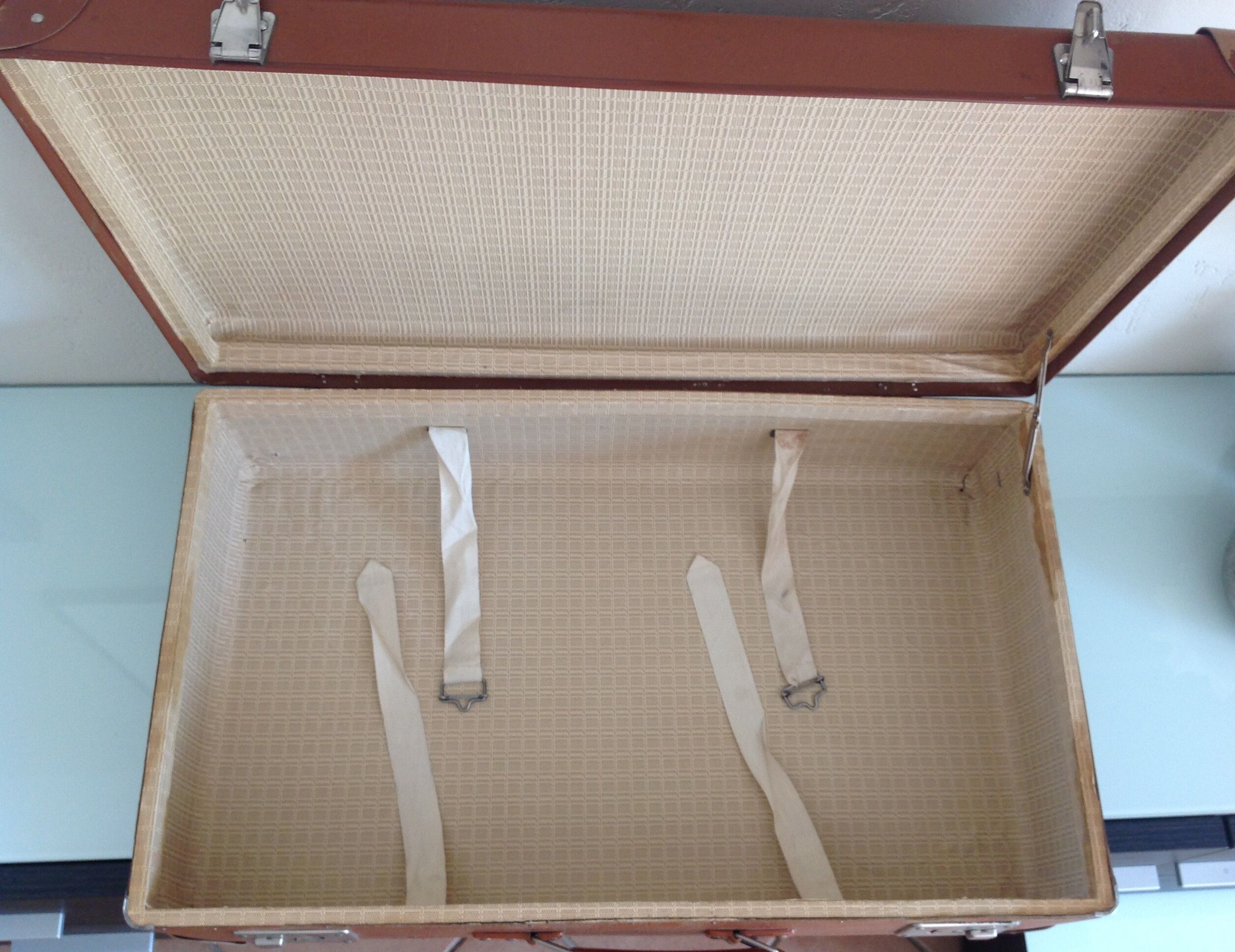 Light brown vintage suitcase