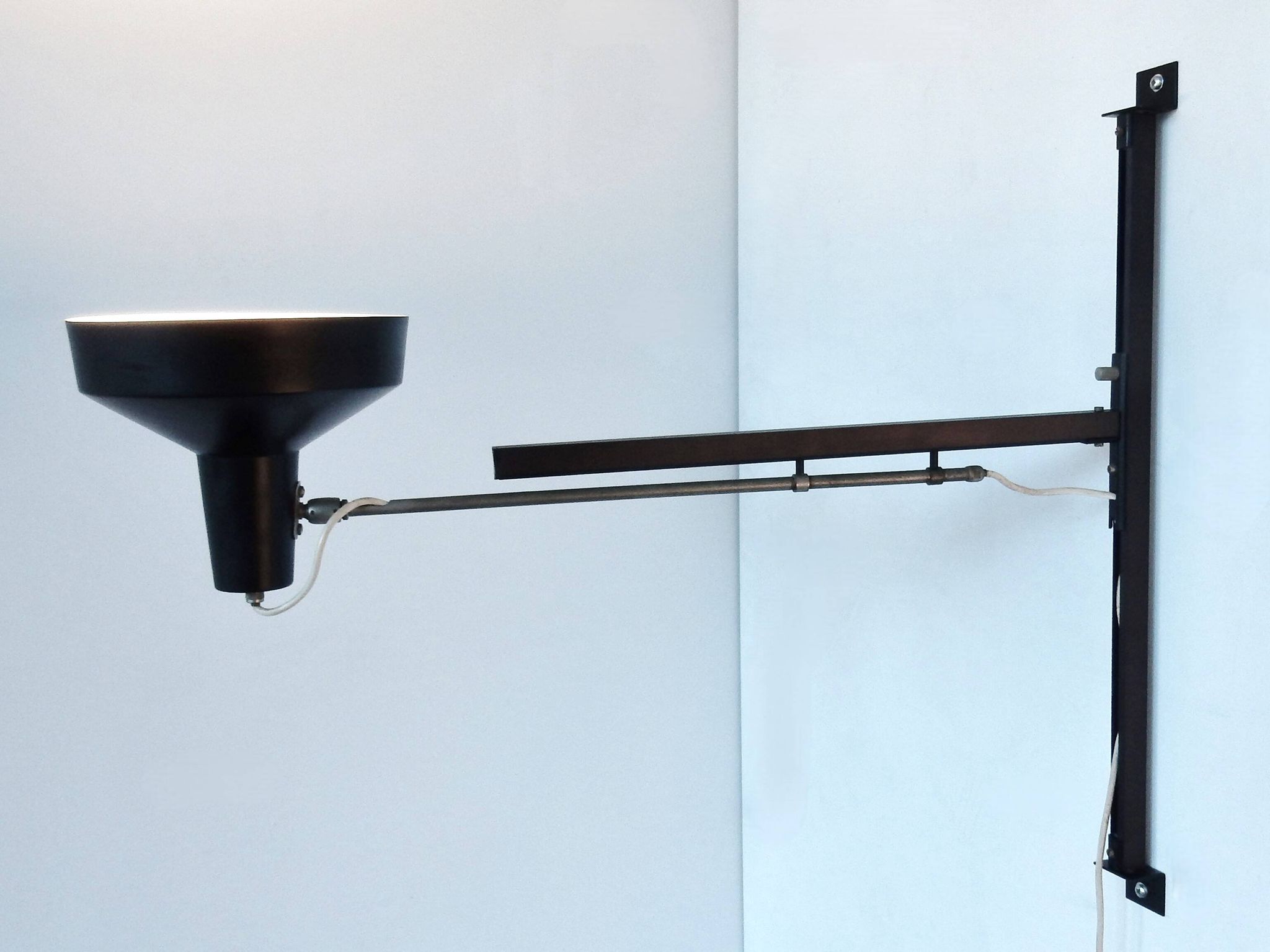 Black metal multi-adjustable wall lamp for Hiemstra Evolux, 1960's