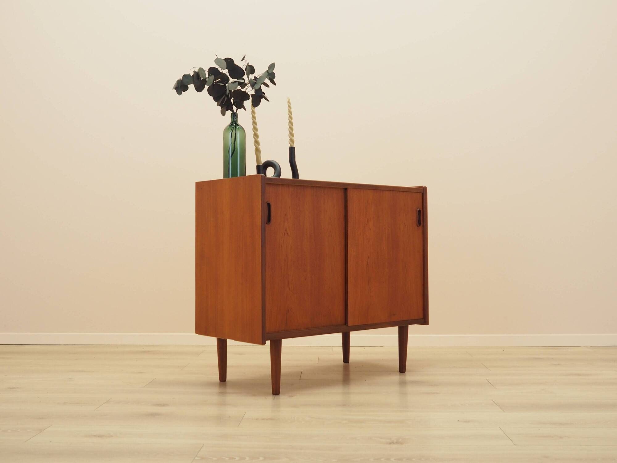 Danish Teak Cabinet with Sliding Doors, 1970s