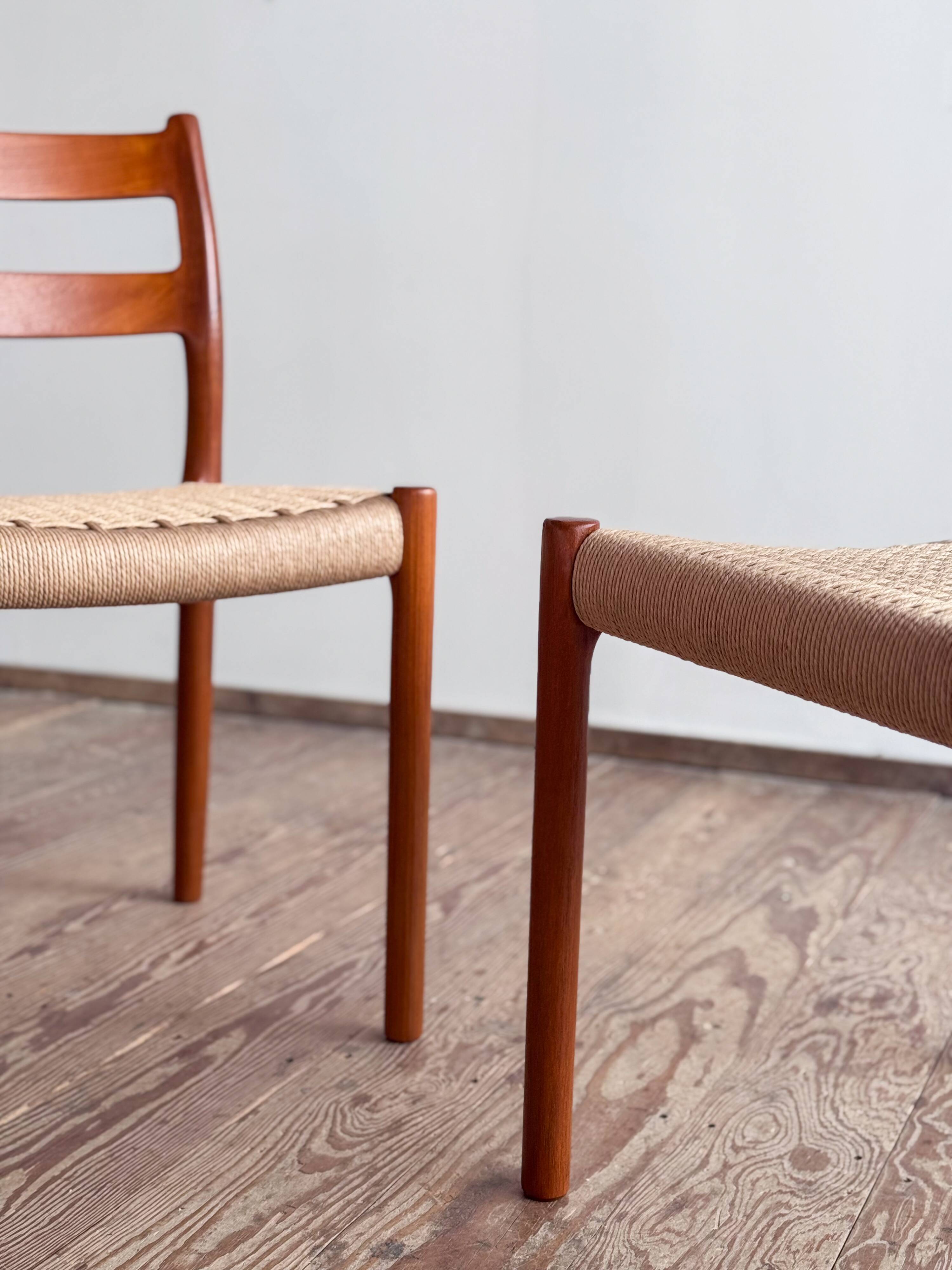 Chaises danoises modèle 84 par Niels O. Møller en teck