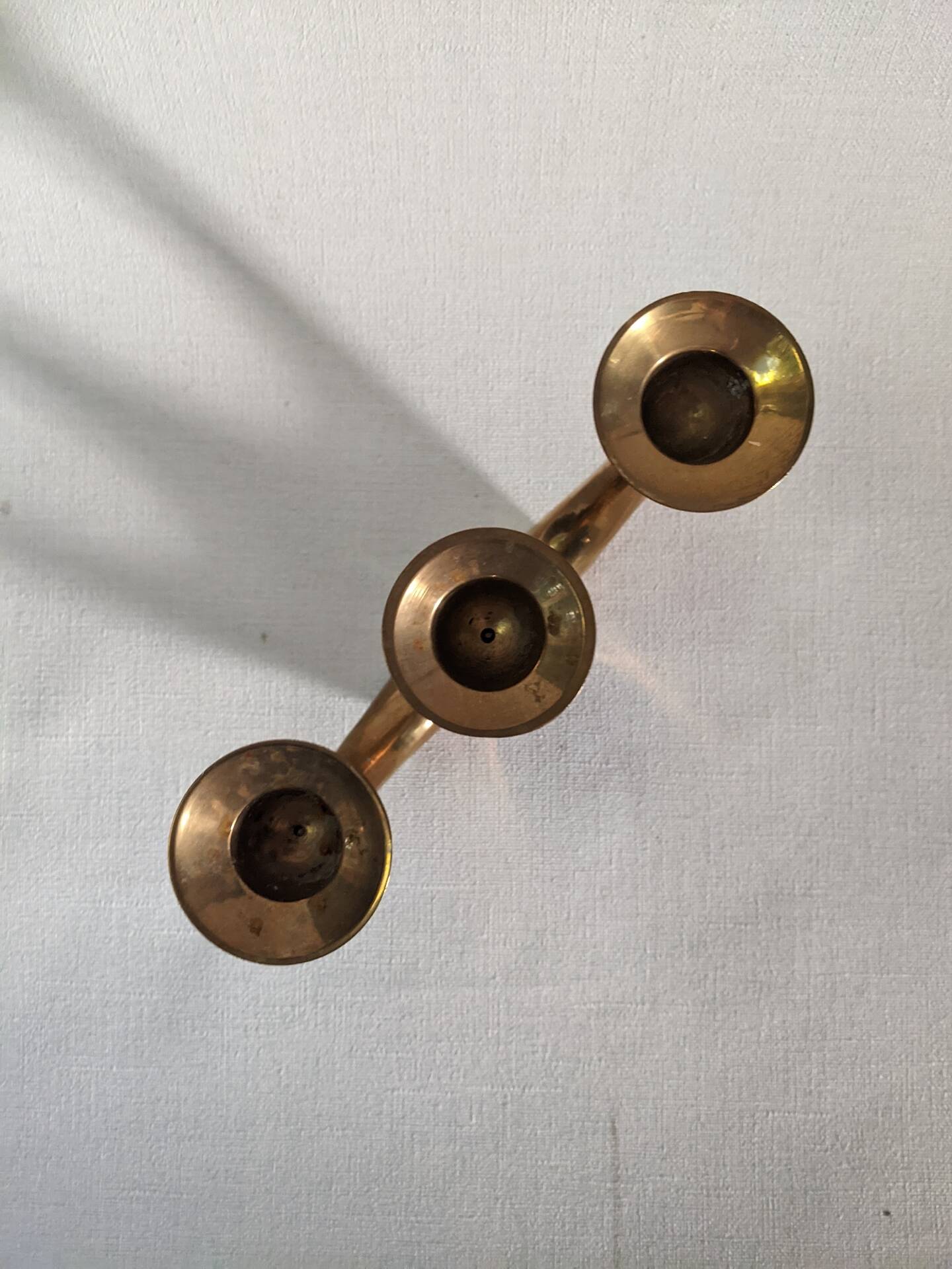Three-branch brass candlestick Scandinavian country decoration