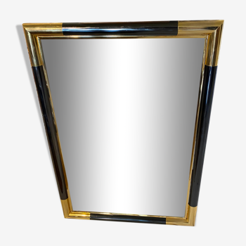 Miroir en acier et laiton, 47x67 cm