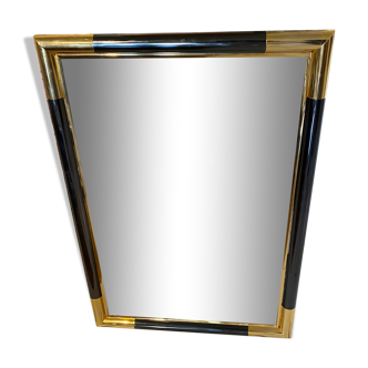 Steel and brass mirror, 47x67 cm